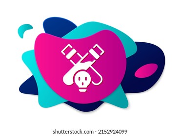 Color Bottle with potion icon isolated on white background. Flask with magic potion. Happy Halloween party. Abstract banner with liquid shapes. Vector