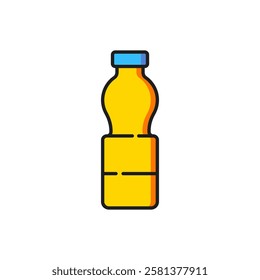 Color Bottle of water icon isolated on white background. Soda aqua drink sign. Flat filled outline style with shadow. Vector