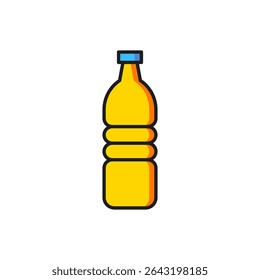 Color Bottle of water icon isolated on white background. Soda aqua drink sign. Flat filled outline style with shadow. Vector