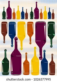 color bottles pattern circle  background