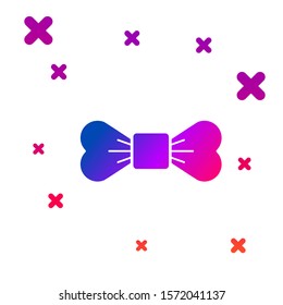 Color Bow tie icon isolated on white background. Gradient random dynamic shapes. Vector Illustration