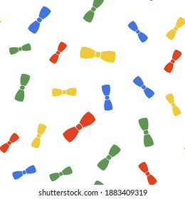 Color Bow tie icon isolated seamless pattern on white background. Vector.