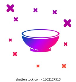 Color Bowl of hot soup icon isolated on white background. Gradient random dynamic shapes. Vector Illustration
