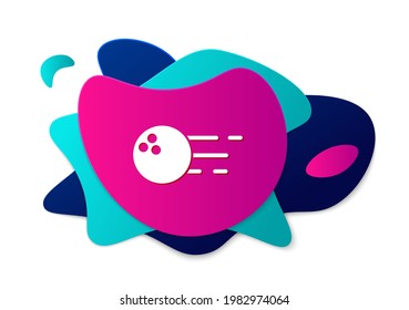 Color Bowling ball icon isolated on white background. Sport equipment. Abstract banner with liquid shapes. Vector