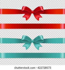 Gift box with blue ribbon isolated on transparent background. Vector  illustration. Stock Vector