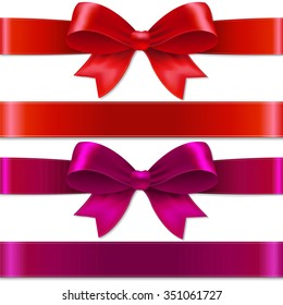 Color Bows With Gradient Mesh, Vector illustration