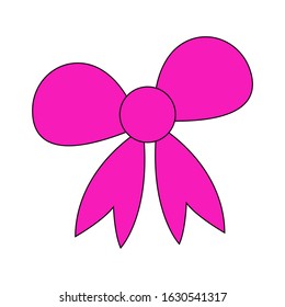 Color bows. Sketch bow accessories hand drawn doodles tied ribbons. vector colored ribbon accessory to birthday and holiday