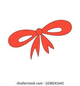 Color bows. Sketch bow accessories hand drawn doodles tied ribbons. vector colored ribbon accessory to birthday and holiday