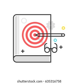 Color box book icon, background and graphics. The illustration is colorful, flat, vector, pixel perfect, suitable for web and print. It is linear stokes and fills.