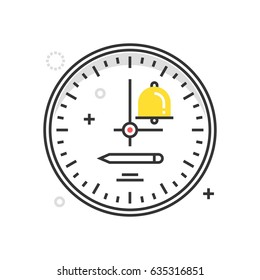 Color box clock icon, background and graphics. The illustration is colorful, flat, vector, pixel perfect, suitable for web and print. It is linear stokes and fills.