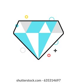 Color box diamond icon, background and graphics. The illustration is colorful, flat, vector, pixel perfect, suitable for web and print. It is linear stokes and fills.