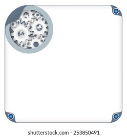color box for entering text and cogwheels