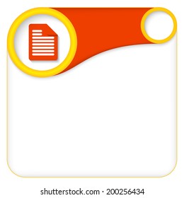 color box for entering text with document icon
