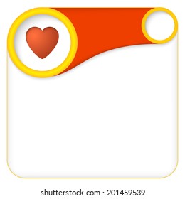 color box for entering text with heart