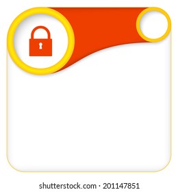 color box for entering text with padlock