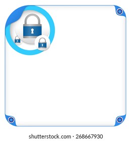 color box for entering text and padlock