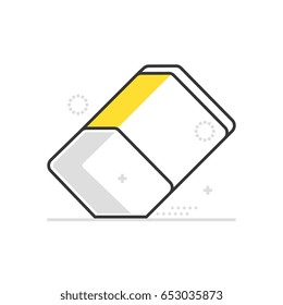 Color box eraser icon, background and graphics. The illustration is colorful, flat, vector, pixel perfect, suitable for web and print. It is linear stokes and fills.