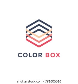 Color Box Geometric Logo Template