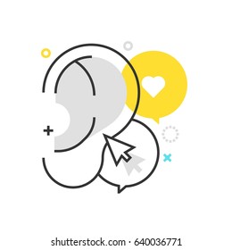 Color box icon, buzz marketing illustration, icon, background and graphics. The illustration is colorful, flat, vector, pixel perfect for web and print. Linear stokes and fills.