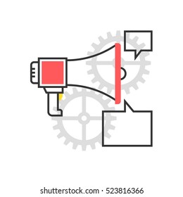 Color box icon, campaign optimization concept illustration, background and graphics. The illustration is colorful, flat, vector, pixel perfect, for web and print. It is linear stokes and fills.