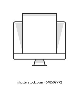 Color box icon, computer illustration, icon, background and graphics. The illustration is colorful, flat, vector, pixel perfect, suitable for web and print. It is linear stokes and fills.
