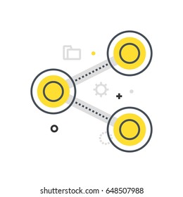 Color box icon, content sharing illustration, icon, background and graphics. The illustration is colorful, flat, vector, pixel perfect, suitable for web and print. It is linear stokes and fills.