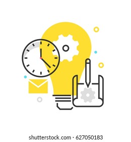 Color box icon, creative lamp illustration, icon, background and graphics. The illustration is colorful, flat, vector, pixel perfect, suitable for web and print. It is linear stokes and fills.