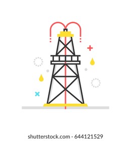 Color box icon, drilling rig illustration, icon, background and graphics. The illustration is colorful, flat, vector, pixel perfect, suitable for web and print. It is linear stokes and fills.