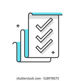 Color box icon, features list concept illustration, icon, background and graphics. The illustration is colorful, flat, vector, pixel perfect, suitable for web and print. It is linear stokes and fills.