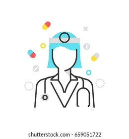 Color box icon, health protection illustration, icon, background and graphics. The illustration is colorful, flat, vector, pixel perfect, suitable for web and print. It is linear stokes and fills.