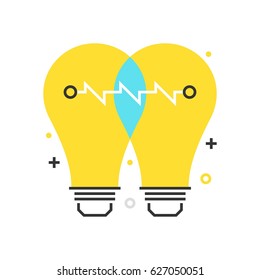 Color box icon, idea generation illustration, icon, background and graphics. The illustration is colorful, flat, vector, pixel perfect, suitable for web and print. It is linear stokes and fills.