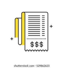 Color box icon, invoice concept illustration, icon, background and graphics. The illustration is colorful, flat, vector, pixel perfect for web and print. Linear stokes and fills.