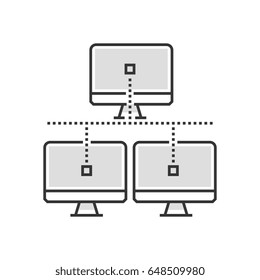 Color box icon, network illustration, icon, background and graphics. The illustration is colorful, flat, vector, pixel perfect, suitable for web and print. It is linear stokes and fills.