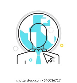 Color box icon, outsource illustration, icon, background and graphics. The illustration is colorful, flat, vector, pixel perfect for web and print. Linear stokes and fills.