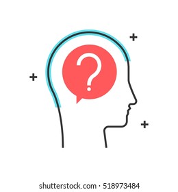 Color box icon, question concept illustration, icon, background and graphics. The illustration is colorful, flat, vector, pixel perfect, suitable for web and print. It is linear stokes and fills.