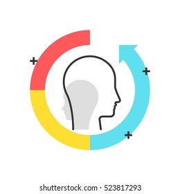 Color box icon, returning visitors concept illustration, background and graphics. The illustration is colorful, flat, vector, pixel perfect for web and print. It is linear stokes and fills.