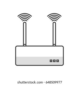 Color box icon, router illustration, icon, background and graphics. The illustration is colorful, flat, vector, pixel perfect, suitable for web and print. It is linear stokes and fills.