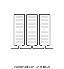 Color box icon, server illustration, icon, background and graphics. The illustration is colorful, flat, vector, pixel perfect, suitable for web and print. It is linear stokes and fills.