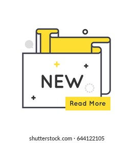 Color box icon, speech bubble, banner  illustration, background and graphics. The illustration is colorful, flat, vector, pixel perfect, suitable for web and print. It is linear stokes and fills.