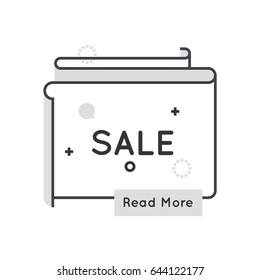 Color box icon, speech bubble, banner  illustration, background and graphics. The illustration is colorful, flat, vector, pixel perfect, suitable for web and print. It is linear stokes and fills.
