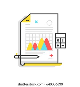 Color box icon, statistics illustration, icon, background and graphics. The illustration is colorful, flat, vector, pixel perfect, suitable for web and print. It is linear stokes and fills.
