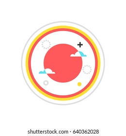 Color box icon, sun illustration, icon, background and graphics. The illustration is colorful, flat, vector, pixel perfect for web and print. Linear stokes and fills.