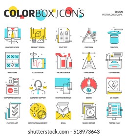 Color box icons, design concept illustrations, icons, backgrounds and graphics. The illustration is colorful, flat, vector, pixel perfect, suitable for web and print. It is linear stokes and fills.