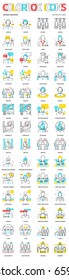 Color box icons, genders backgrounds and graphics. The illustration is colorful, flat, vector, pixel perfect, suitable for web and print. Linear stokes and fills.