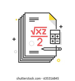 Color box mathematics icon, background and graphics. The illustration is colorful, flat, vector, pixel perfect, suitable for web and print. It is linear stokes and fills.