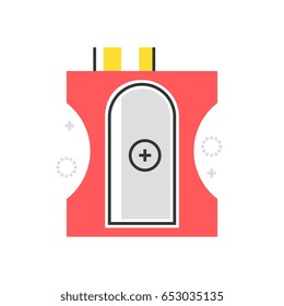 Color box sharpener icon, background and graphics. The illustration is colorful, flat, vector, pixel perfect, suitable for web and print. It is linear stokes and fills.