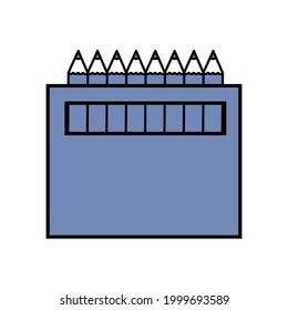 Color Box - Estilo 3. ilustración simple. Trazo editable. vector de plantilla de diseño