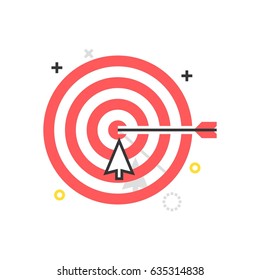 Color box target icon, background and graphics. The illustration is colorful, flat, vector, pixel perfect, suitable for web and print. It is linear stokes and fills.