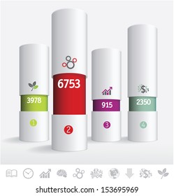 Color boxes. Infographic chart vector design elements set.