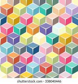 Color boxes. Kids seamless pattern. Funky background.